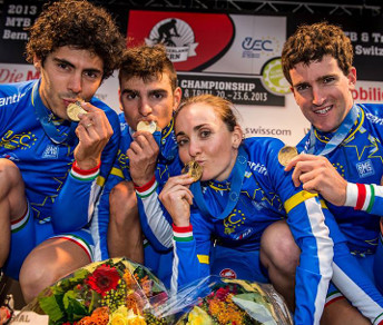 Marco Aurelio Fontana, Gioele Bertolini, Eva Lechner e Gerhard Kerschbaumer oro nel Team Relay agli Europei di Berna © Armin M. Kustenbruck/EGO-Promotion