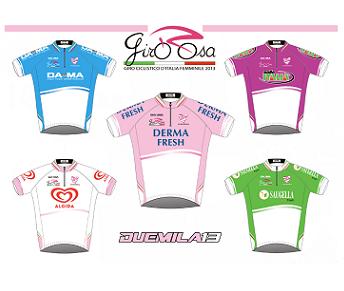 Le maglie del 24° Giro d'Italia Internazionale Femminile © Girorosa.it