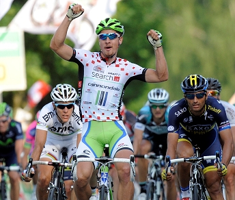 Battendo Daniele Bennati e Philippe Gilbert a Bad Ragaz, Peter Sagan ha conquistato il suo secondo successo al Tour de Suisse 2013 © Bettiniphoto