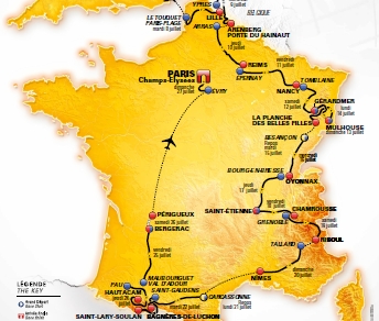 Uno scorcio della planimetria del Tour de France 2014 © LeTour.fr