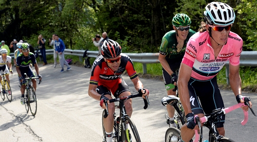 Alcuni dei protagonisti del Giro: Urán, Rolland, Evans, Quintana, Aru (semicoperto) e Majka © Bettiniphoto