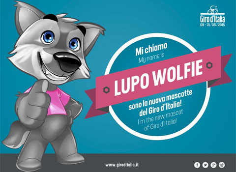 Il lupetto Wolfie, nuova mascotte del Giro d'Italia