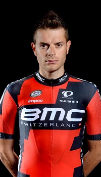 Damiano Caruso con il tradizionale rossonero della BMC